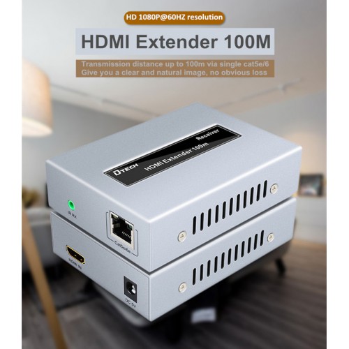 Бездротовий подовжувач HDMI сигналу по витій парі UTP/FTP Dtech DT-7054B  100 м