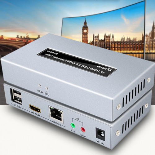 4K HDMI экстендер (удлинитель) на 100 м Dtech DT-7051