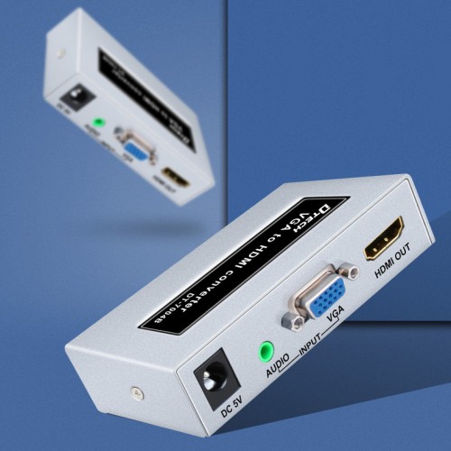 Конвертер (преобразователь) сигнала VGA в HDMI Dtech DT-7004B Серый