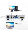 Конвертер (преобразователь) сигнала VGA в HDMI Dtech DT-7004B Серый