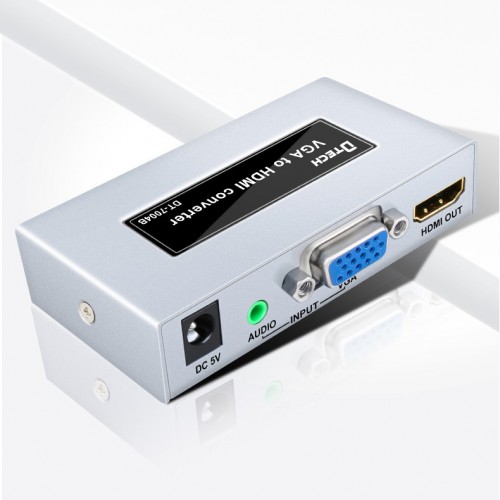 Конвертер (преобразователь) сигнала VGA в HDMI Dtech DT-7004B Серый