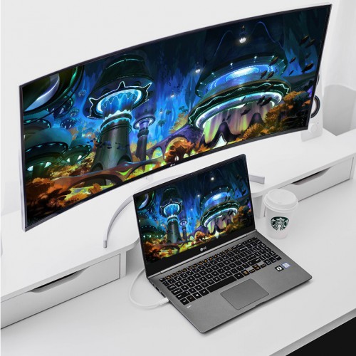 Конвертер (преобразователь) сигнала VGA в HDMI Dtech DT-7004B Серый