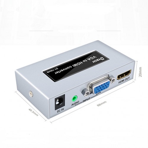 Конвертер (преобразователь) сигнала VGA в HDMI Dtech DT-7004B Серый