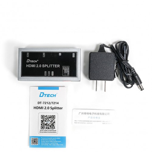 Спліттер (розгалужувач) 4K HDMI 2.0 1х2 Dtech DT-7212