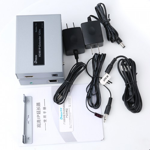 Комплект HDMI подовжувач IP з IR по Ethernet кабелю UTP Dtech DT-7043