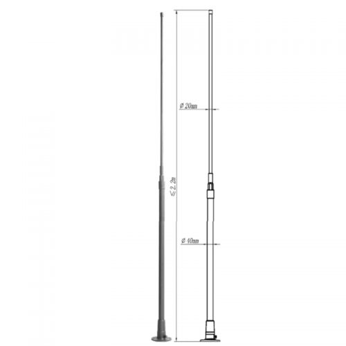 Всенаправлена монопольна антена для частот 25-80 МГц Patrul OOA-50