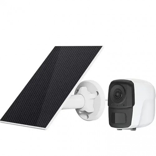 Бездротова автономна вулична 4G-камера відеонагляду 1080P HD з датчиком руху Patrul Camsoy F1G Біла із сонячною панеллю
