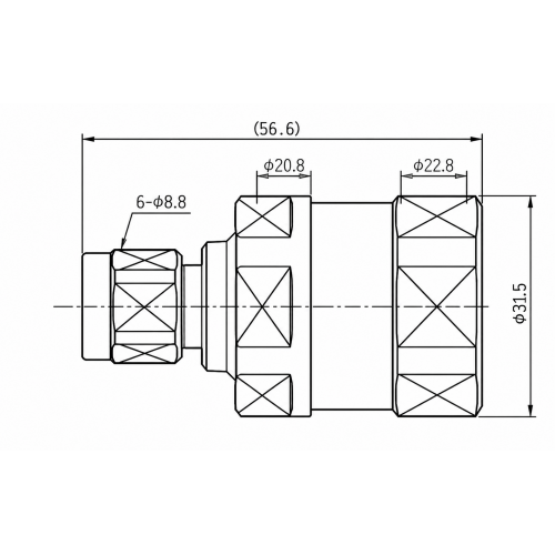 Високочастотний роз'єм N-male для фідера 7/8", 50 Ω, DC–3 GHz, IP67 Picocellink NM-7-8L