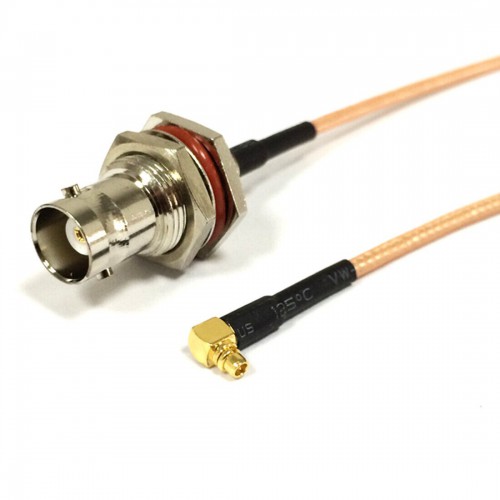 Антенний перехідник RG316DS BNC FEMALE BIG BULKHEAD до MMCX MALE ANGLE