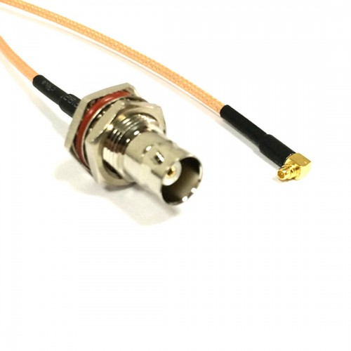 Антенний перехідник RG316DS BNC FEMALE BIG BULKHEAD до MMCX MALE ANGLE