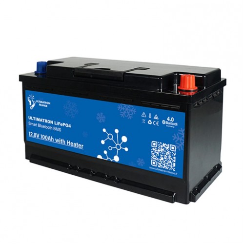 Літієва акумуляторна батарея LiFePO4 Ultimatron ULS-12-100H 12.8V 100Ah з підтримкою Bluetooth та обігрівачем