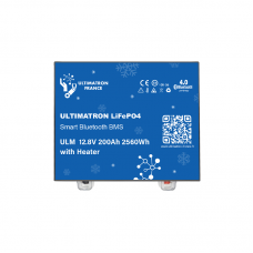 Литиевая аккумуляторная батарея lifepo4 ultimatron ulm-12-200h 12.8v 200ah с обогревателем, bluetooth и smart bms