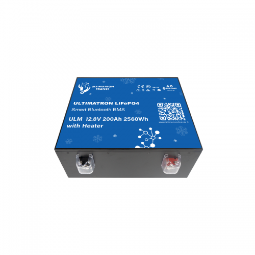 Літієва акумуляторна батарея LiFePO4 Ultimatron ULM-12-200H 12.8V 200Ah з обігрівачем, Bluetooth і Smart BMS