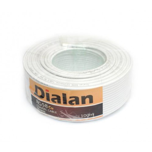 Коаксіальний кабель Dialan RG58U CU 0.80 мм 50 Ом 100м