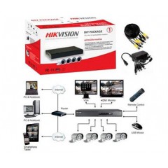 Комплект turbohd видеонаблюдения hikvision hikvision ds-j142i/7104hqhi-f1/n