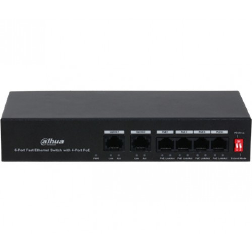 4-портовый РоЕ коммутатор Dahua DH-PFS3006-4ET-36
