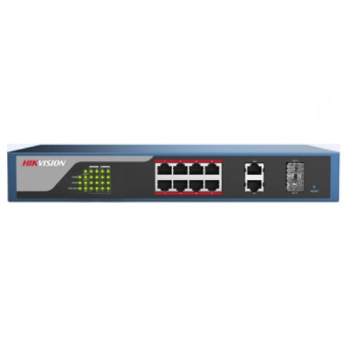 8-портовый управляемый POE коммутатор Hikvision DS-3E1310P-E