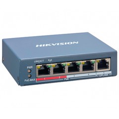 4-портовий керований poe комутатор hikvision hikvision ds-3e1105p-ei