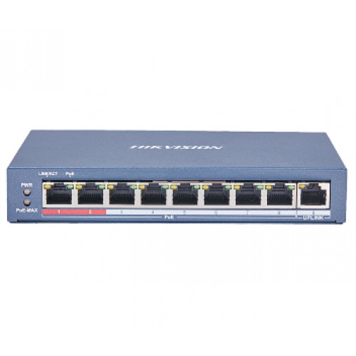 8-портовый неуправляемый POE коммутатор Hikvision Hikvision DS-3E0109P-E(C)