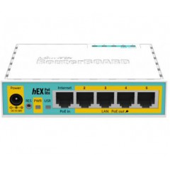 5-портовый маршрутизатор mikrotik mikrotik hex poe lite (rb750upr2)