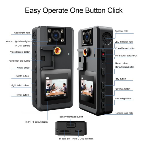 Портативна цифрова камера HD 1080P зі знімним акумулятором Patrul A53