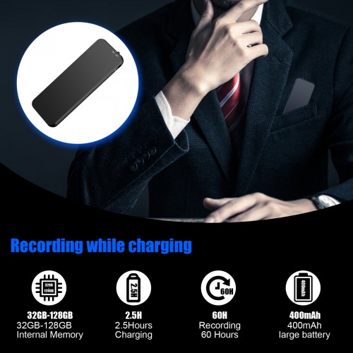 Цифровий міні диктофон 32Gb Patrul (Патруль) R53 Чорний