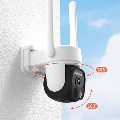 Безпровідна поворотна автономна вулична WiFi PTZ 3МП 2К камера Patrul Camsoy X3W Біла з сонячною панеллю