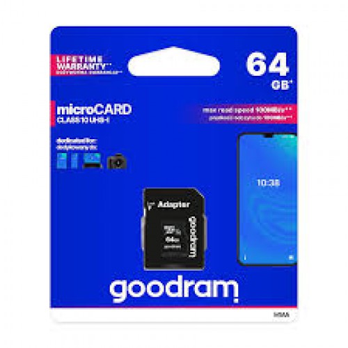 Карта памяти GOODRAM 64 GB microSDXC class 10 UHS-I + SD Adapter