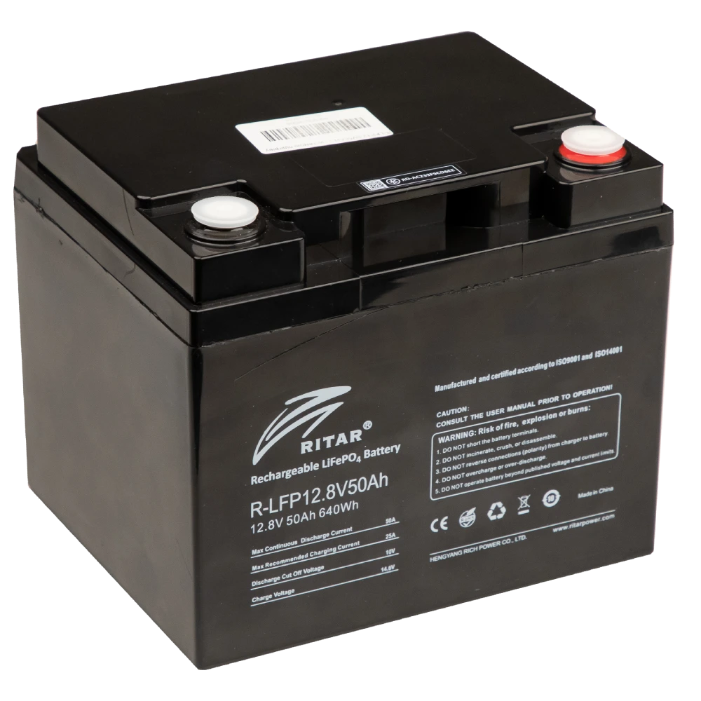 Батарея с системой подогрева ritar ritar r-lfp12.8v50ah