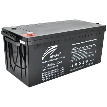 Литиевая аккумуляторная батарея ritar ritar r-lfp25.6v100ah 25.6В 2.56кВт•ч 100А