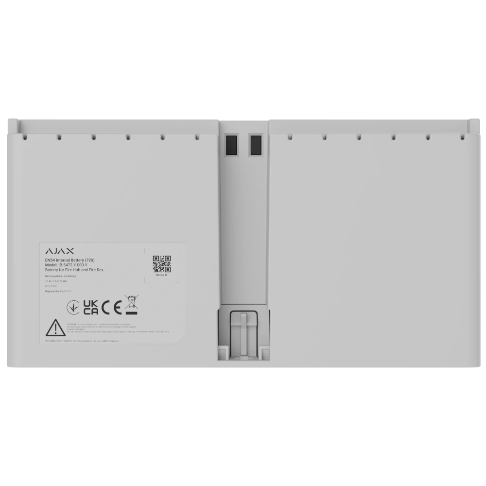 Акумулятор ajax ajax en54 internal battery (72h) white для fire hub і fire rex