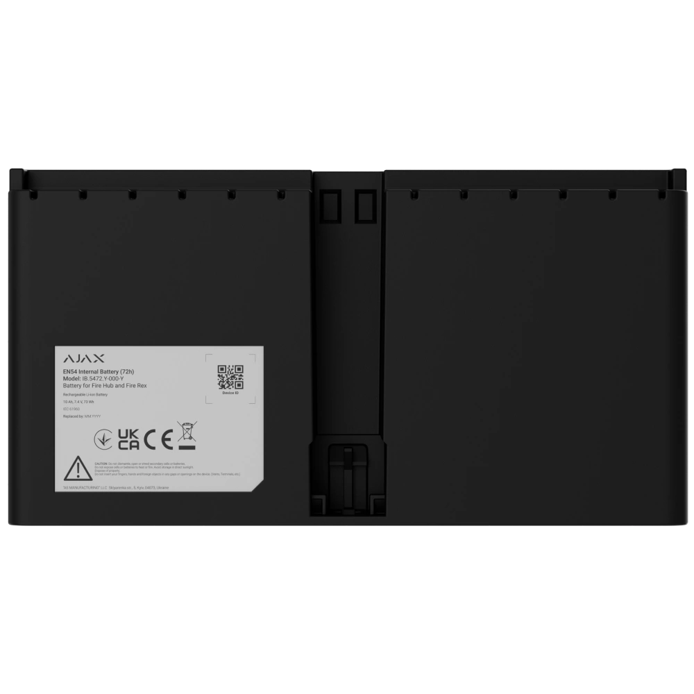 Акумулятор ajax ajax en54 internal battery (72h) black для fire hub і fire rex