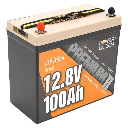 Аккумуляторна батарея power queen lifepo4 12.8В 100А•г mini 1280Вт•г