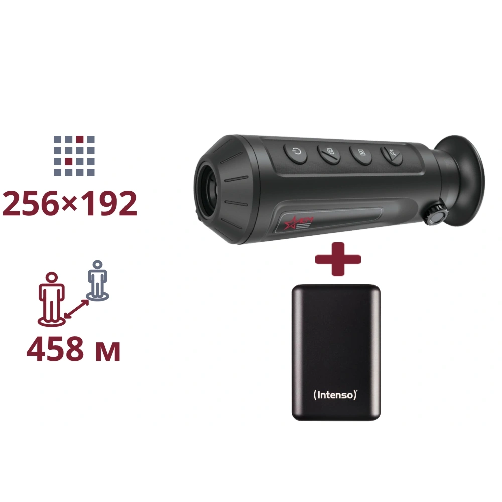 ТЕПЛОВИЗИОННЫЙ МОНОКУЛЯР И ПОВЕРБАНК agm agm taipan tm10-256 + intenso powerbank 2 000 мА•г