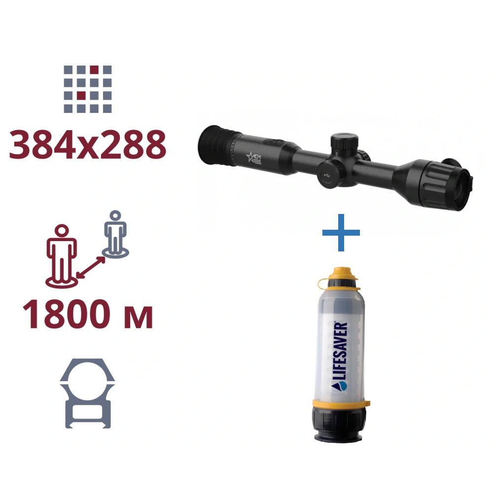 Акція тепловізор та портативний очісник води agm agm adder ts35-384 + lifesaver bottle