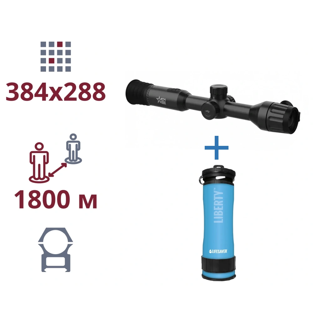 Акція тепловізор та портативний очісник води agm adder ts35-384 + lifesaver liberty blue
