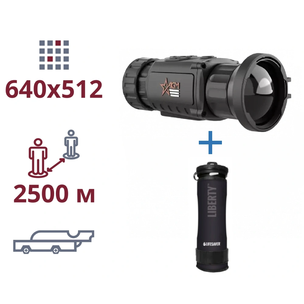 акція тепловізор та портативний очисник води agm rattler tc50-640 + lifesaver liberty black