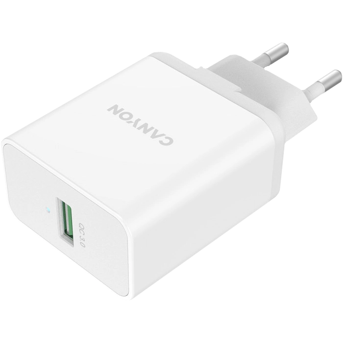 Мережевий зарядний пристрiй canyon canyon h-36-01 white (qc 36w)