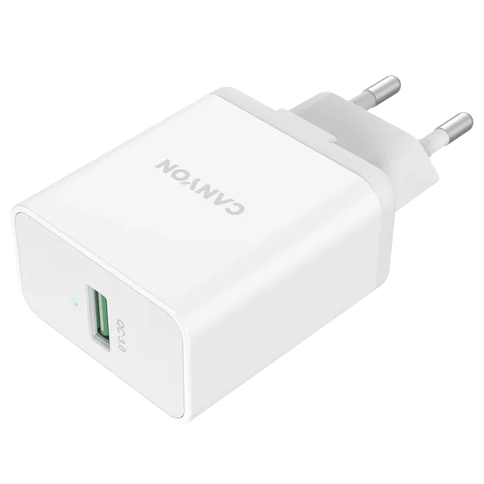 Сетевое зарядное устройство Canyon Canyon H-24 white (QC 24W)