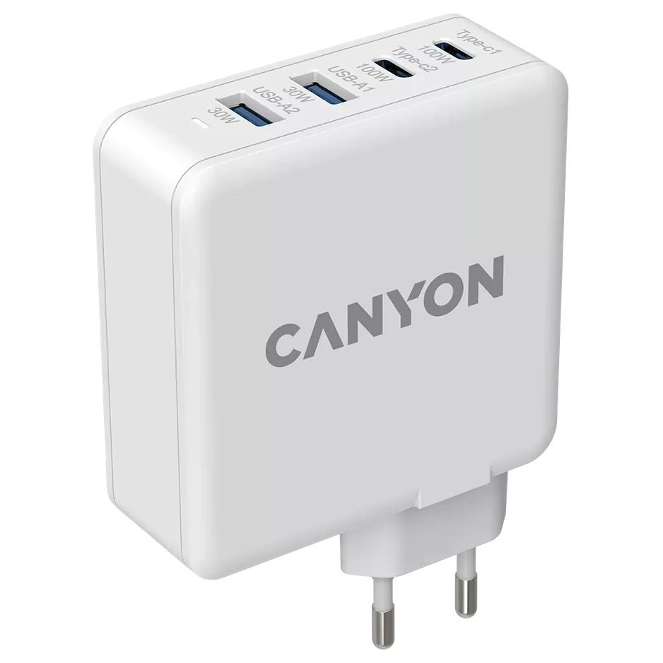 Сетевое зарядное устройство canyon canyon h-65 white (gan 100w)