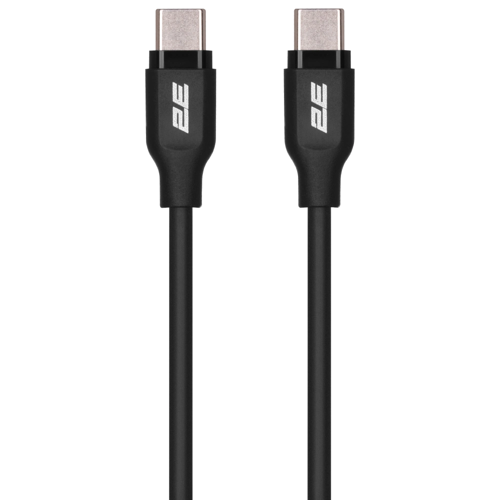 Кабель заряджання/синхронізації 1м 60Вт чорний 2e 2e type-c glow usb-c > usb-c
