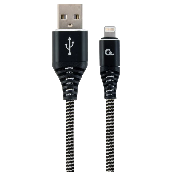 Кабель cablexpert cablexpert cc-usb2b-amlm-2m-bw usb 2.0/lightning 2м