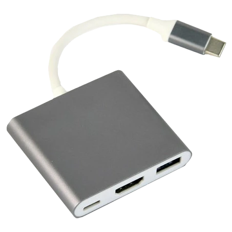 Адаптер-перехідник cablexpert cablexpert a-cm-hdmif-02-sg usb-c на hdmi/usb 3.0/usb-c