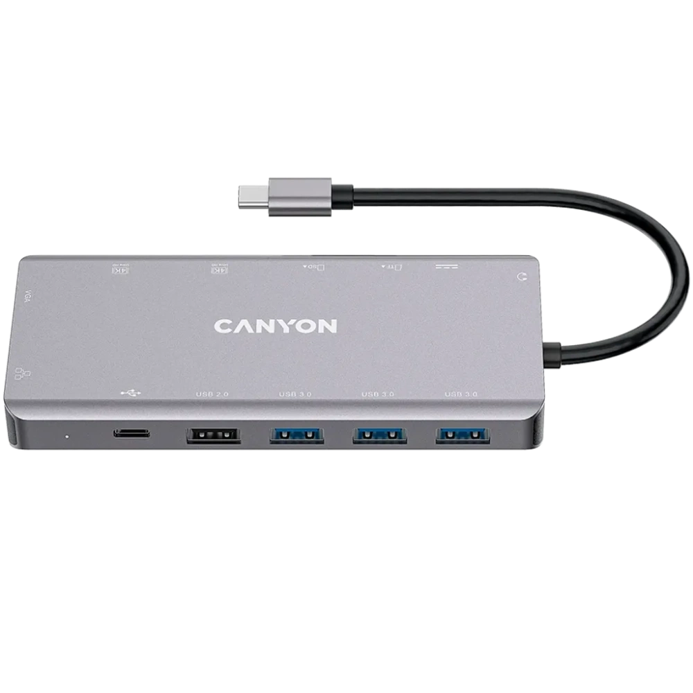 Usb-хаб (коммутатор) canyon canyon 13 port usb-c hub ds-12 (cns-tds12)