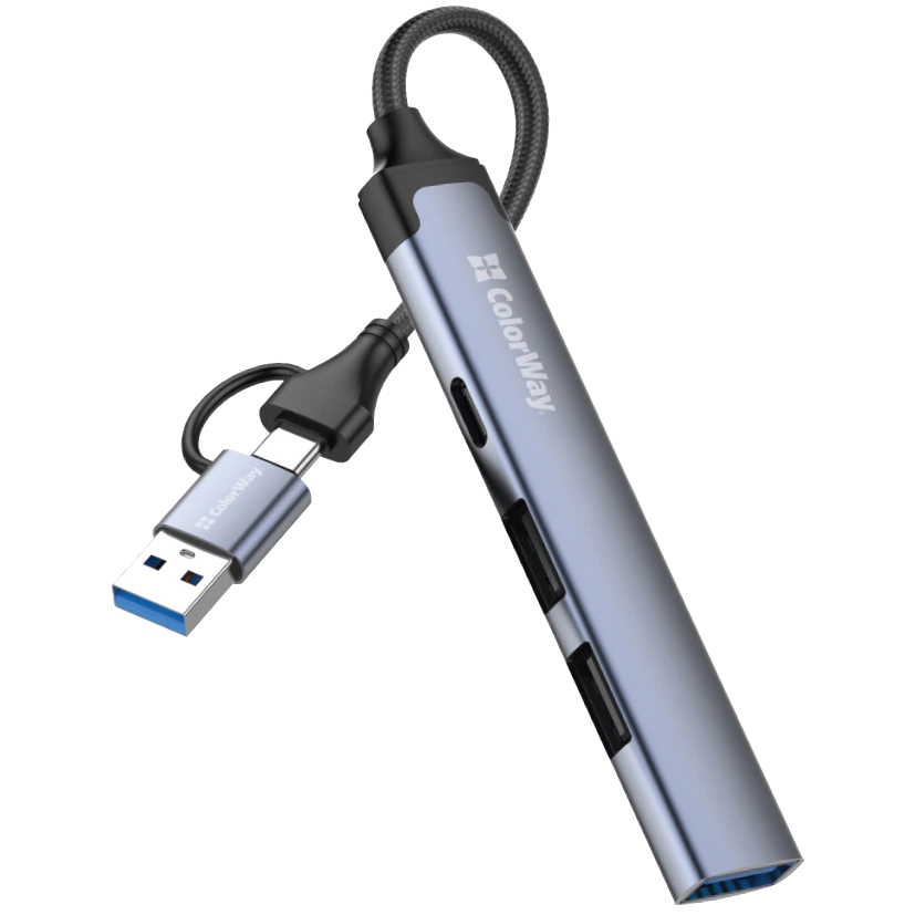 Usb хаб (док-станция) Сolorway cw-hub06 usb2.0х2/usb3.0/usb-c2.0