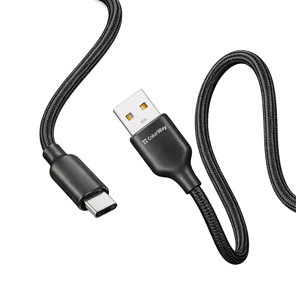 Кабель colorway usb - type-c 3А 1м черный