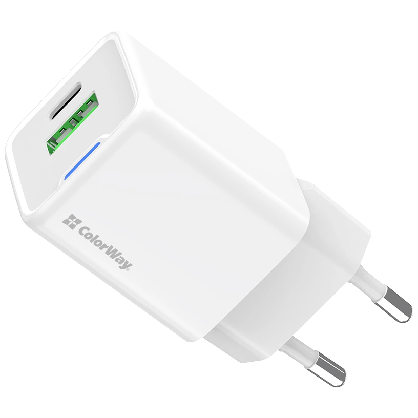 Зарядное устройство colorway gan mini 20w pd (type-c pd + usb qc4.0)