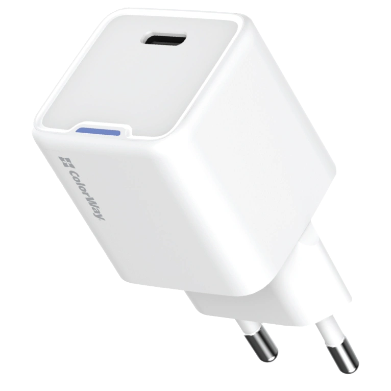 Зарядное устройство colorway gan mini 25w pd port pps usb-c