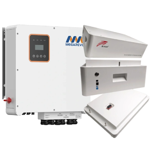 Система безперебійного живлення трифазна megarevo ritar lfp51.2v100ah-hv-5 шт + СК до АКБ + інв. megarevo r12kh3-p + підставка до АКБ б/к