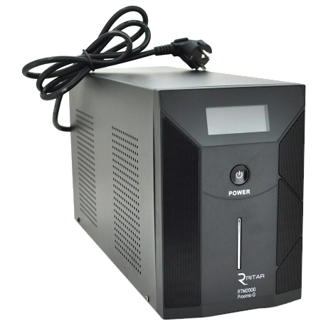 Источники бесперебойного питания ritar ritar rtm2000 (1200w) proxima-d lcd, avr, 2st, 3xschuko socket, 4x12v7,5ah